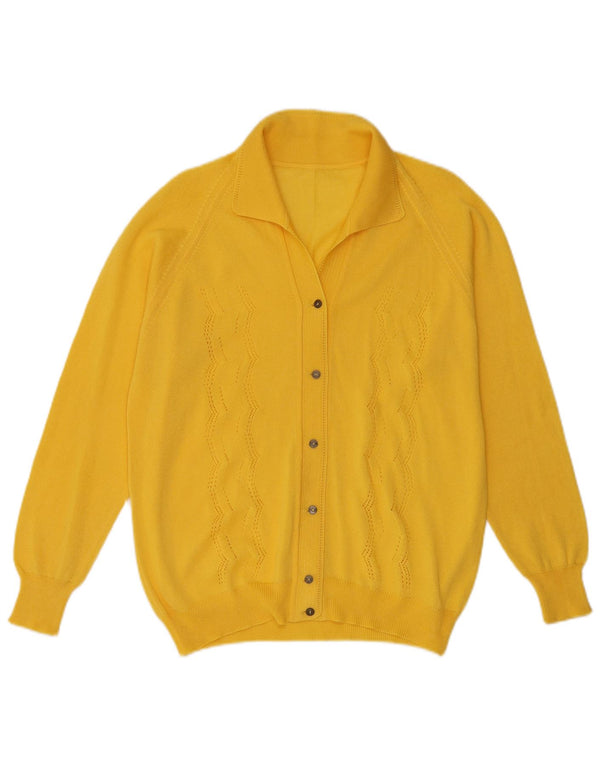 Pulover cardigan Vintage pentru femei Slim Fit IT 52 2XL Galben
