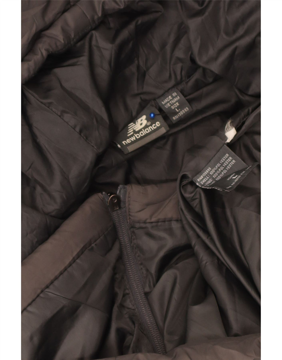 Palton căptușit cu glugă pentru femei New Balance UK 16, mare, gri, poliester