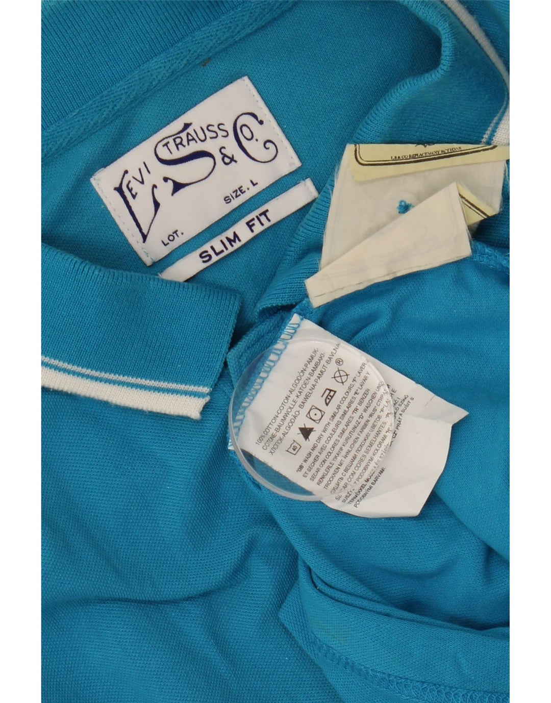 Cămașă polo pentru bărbați LEVI'S Slim Fit, mare, albastru, bumbac