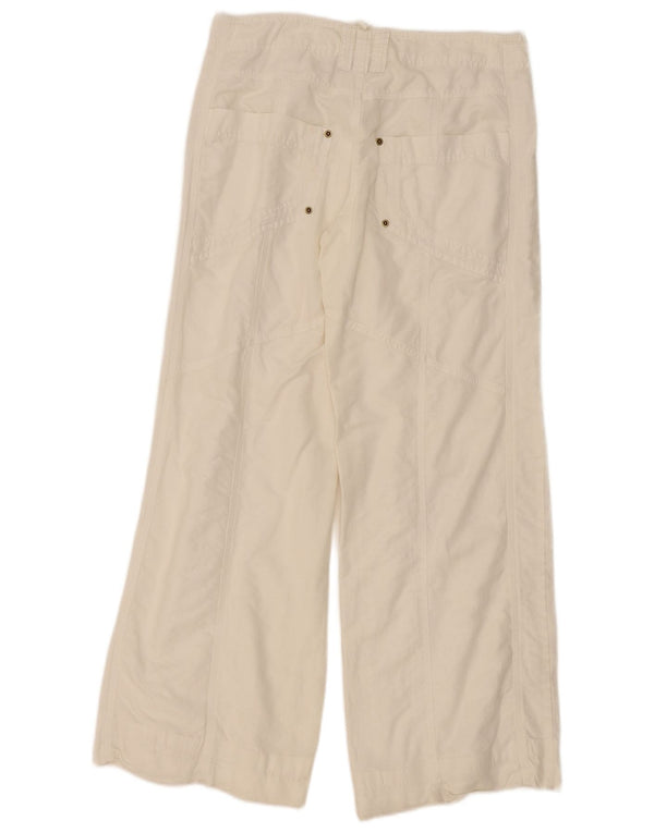 Pantaloni chino pentru femei Mexx cu picioare largi UK 14 Large W34 L31 White Linen
