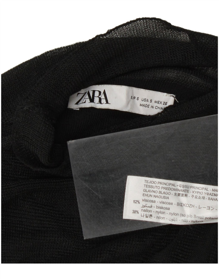 Bluză pentru femei See Through Zara UK 10 Small Black Viscose