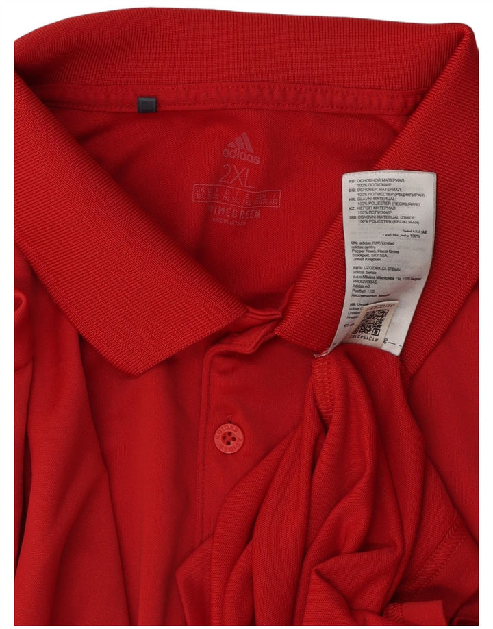 Tricou polo pentru bărbați ADIDAS 2XL poliester roșu