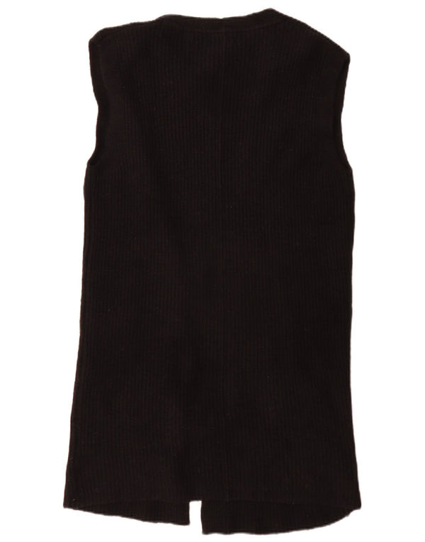 Pulover cardigan deschis fără mâneci pentru femei Fat Face UK 6 XS Negru
