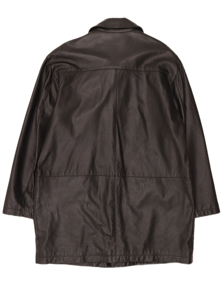 Palton din piele vintage pentru bărbați IT 50 mare negru