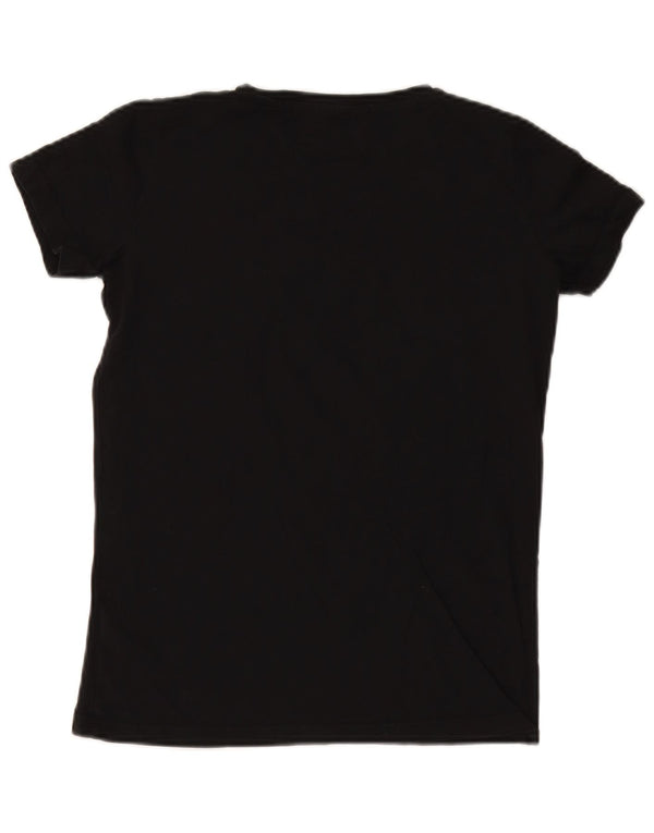 TRUSSARDI JEANS Tricou grafic supradimensionat pentru femei Top UK 2 2XS Negru