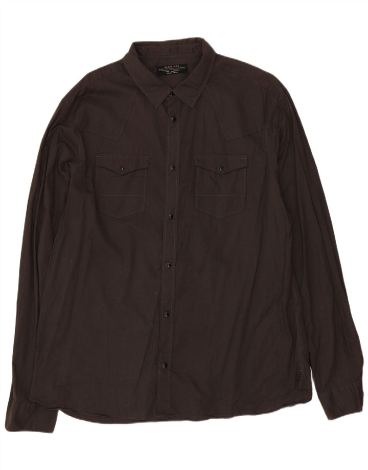 Cămașă pentru bărbați All Saints 2XL bumbac cu pete gri