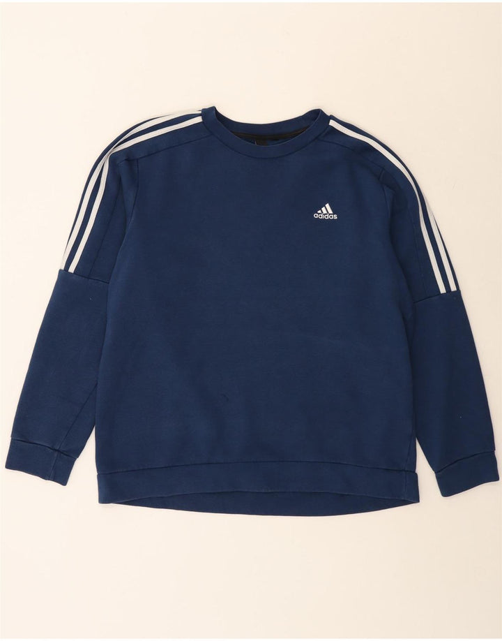 Hanorac pentru bărbați Adidas Jumper mare din bumbac bleumarin
