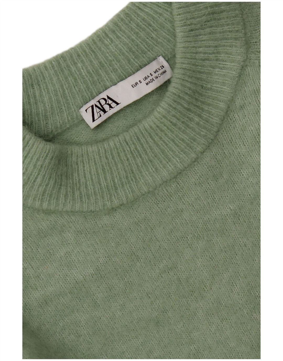 Pulover supradimensionat pentru femei Zara, cu gâtul turn, UK 10, verde, mic
