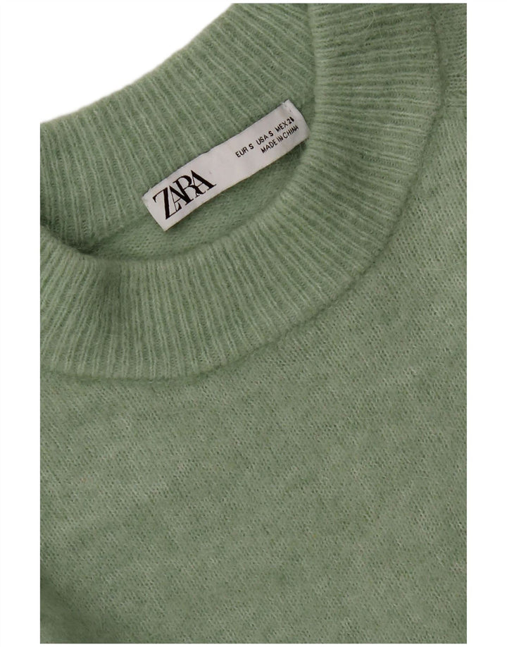 Pulover supradimensionat pentru femei Zara, cu gâtul turn, UK 10, verde, mic
