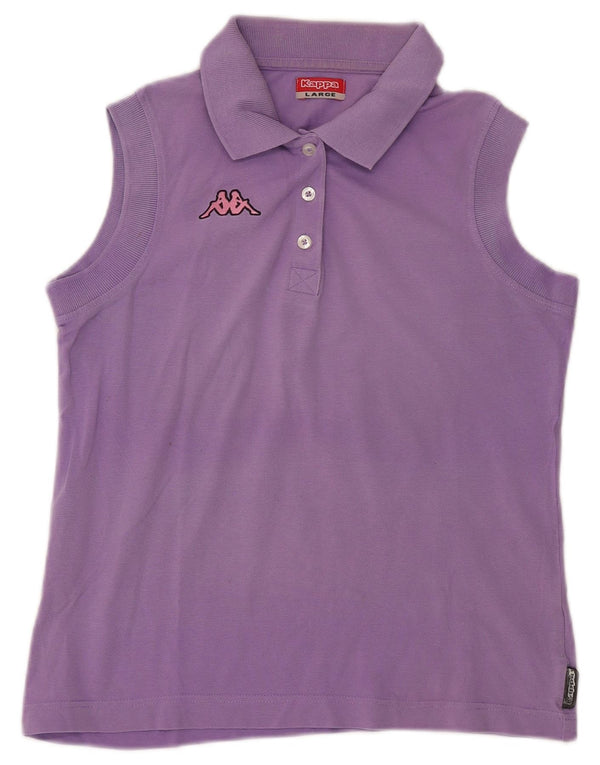 Tricou polo fără mâneci Kappa pentru femei UK 14 mare violet