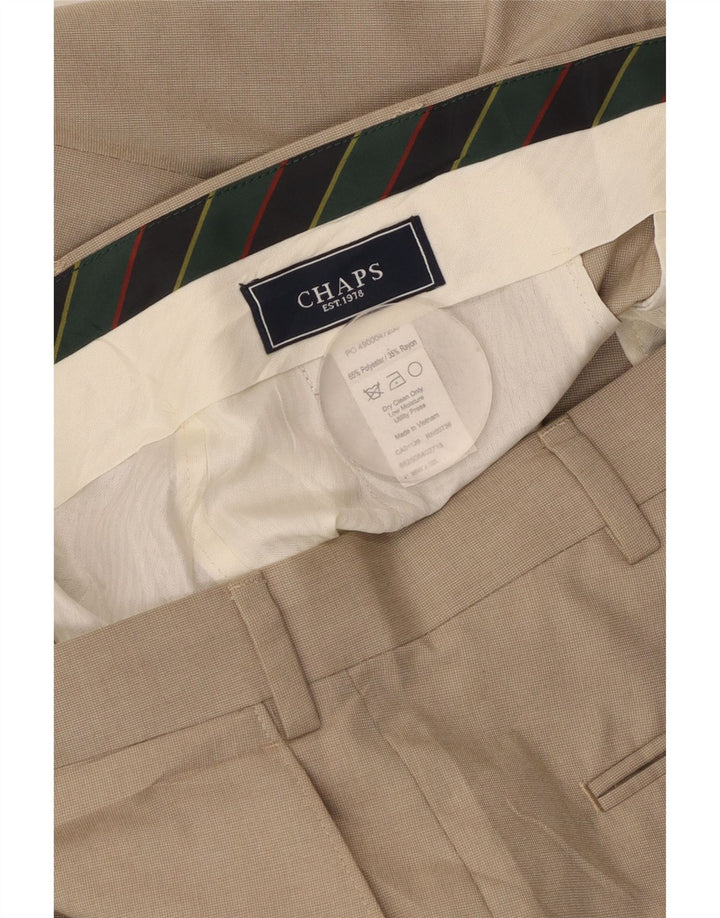 Pantaloni de costum drepți pentru bărbați CHAPS L36 L32 poliester bej