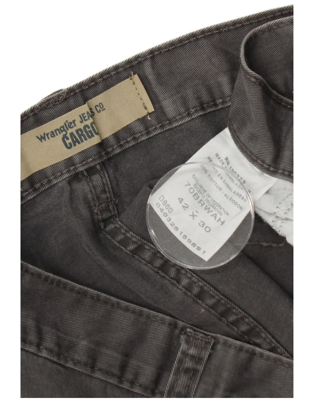 Pantaloni cargo drepti pentru bărbați WRANGLER W42 L30 bumbac gri