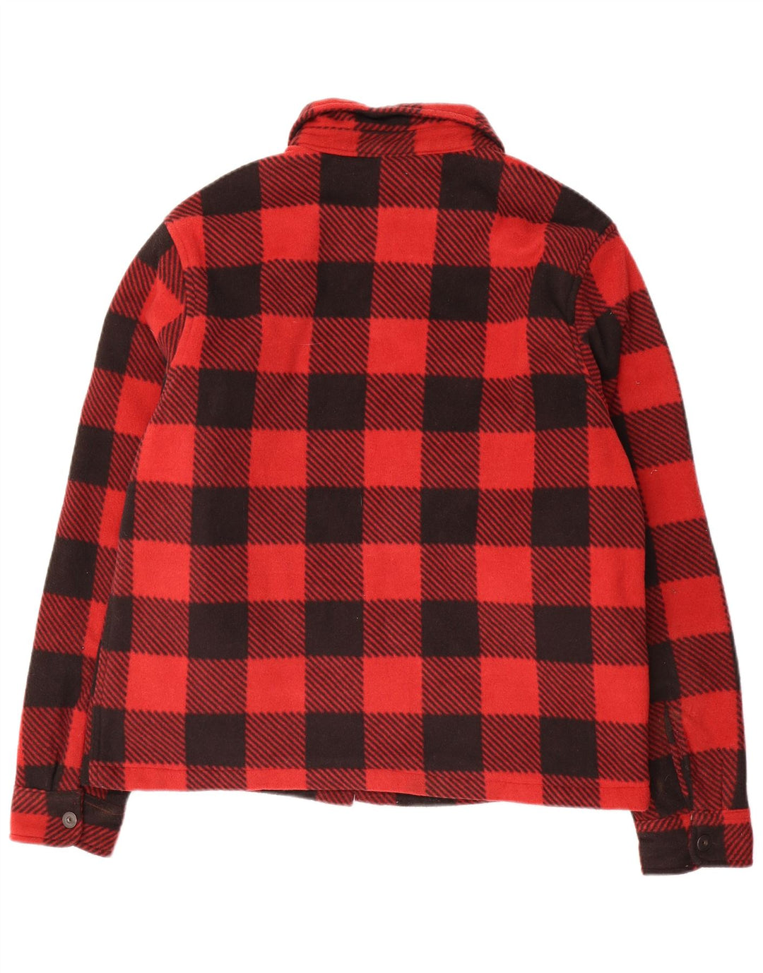 Bomber vintage pentru bărbați din fleece EU 50, mare, roșu, poliester în carouri