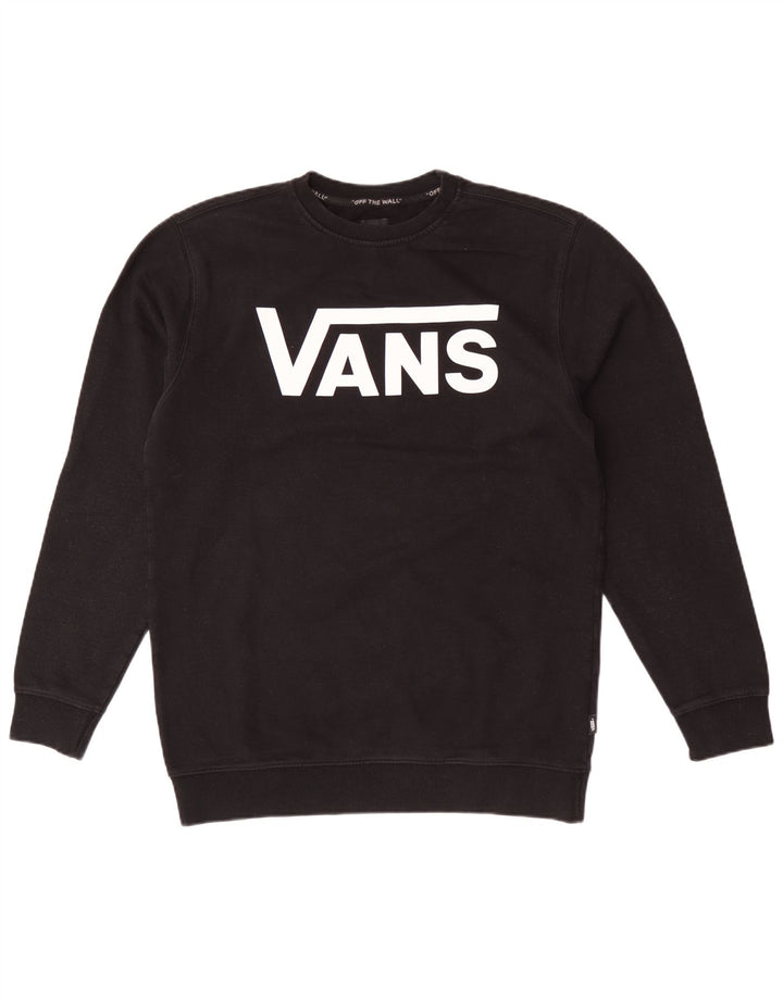 Hanorac grafic pentru bărbați Vans Pulover mare, negru, bumbac