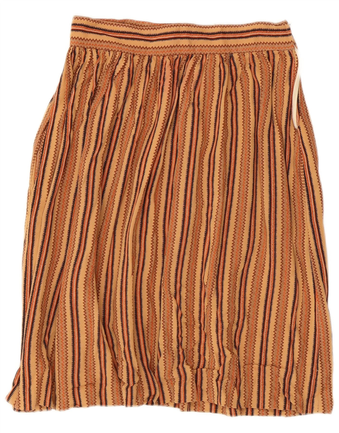 Fusta plisată Vintage pentru femei IT 44 Medium W26 Maro Geometric Aztec