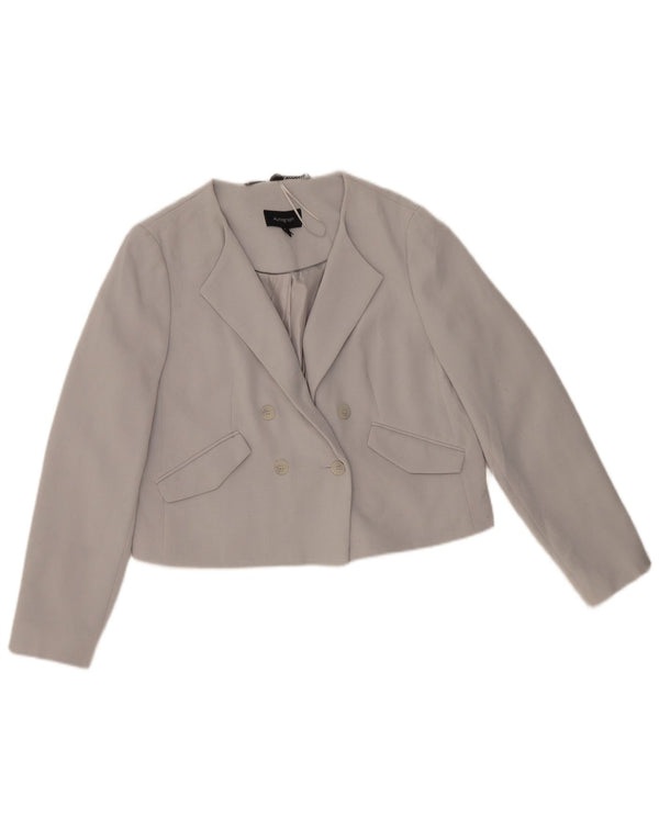 Marks & Spencer Jachetă pentru femei Crop Blazer Dublu Breasted UK 12 Medium Gri