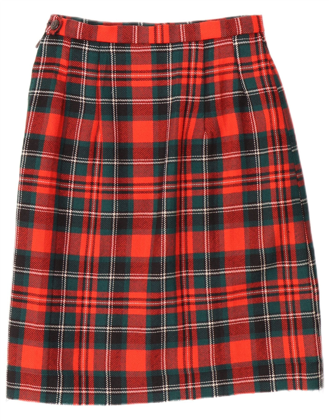 Set fuste 2 piese pentru femei VINTAGE EU 42 L28 L23 Lână roșie cu carouri