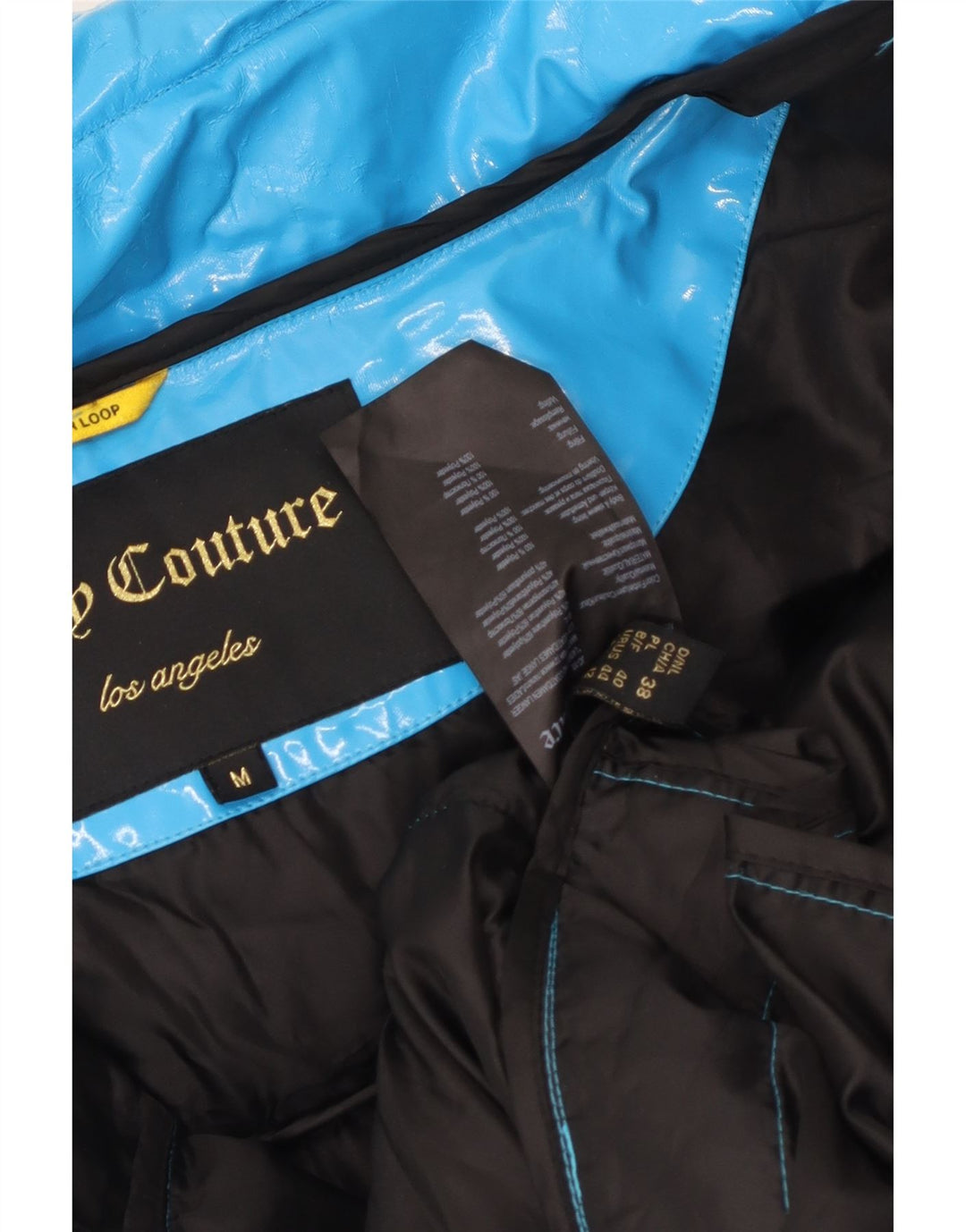 Juicy Couture Jachetă supradimensionată pentru femei UK 14 Poliuretan albastru mediu