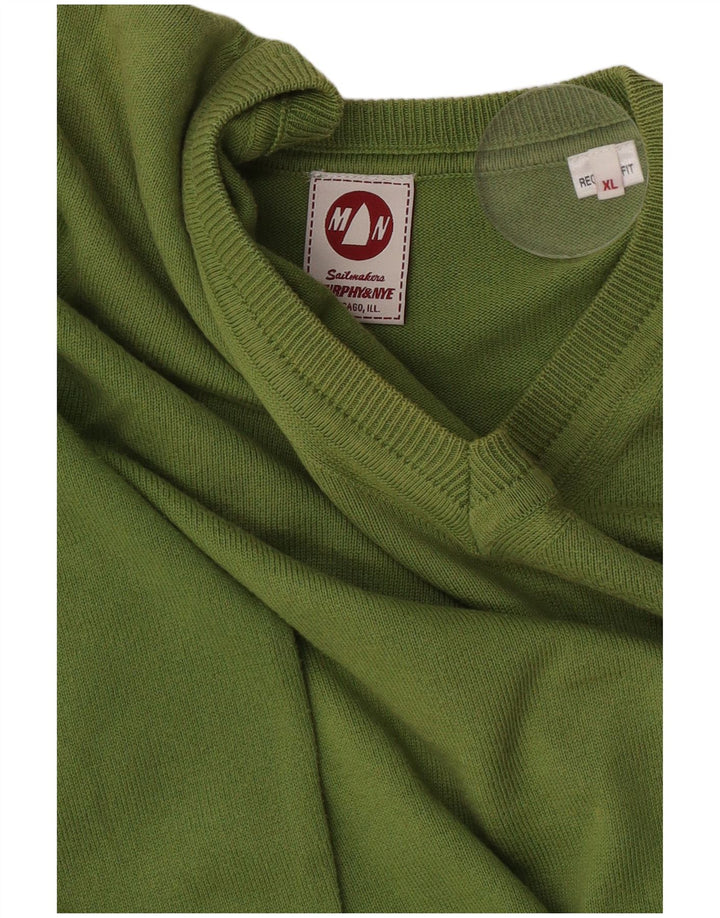 Murphy & Nye Pulover cu decolteu în V Sailmakers pentru bărbați, XL, verde