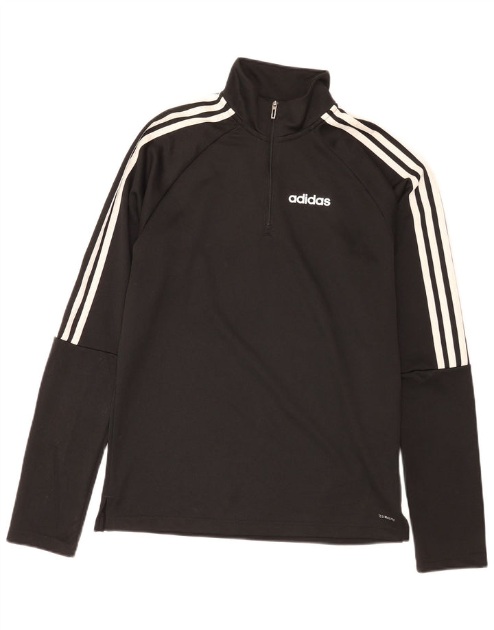 Adidas pentru bărbați Climalite Zip Neck Pullover Trening Top Mic Negru Poliester