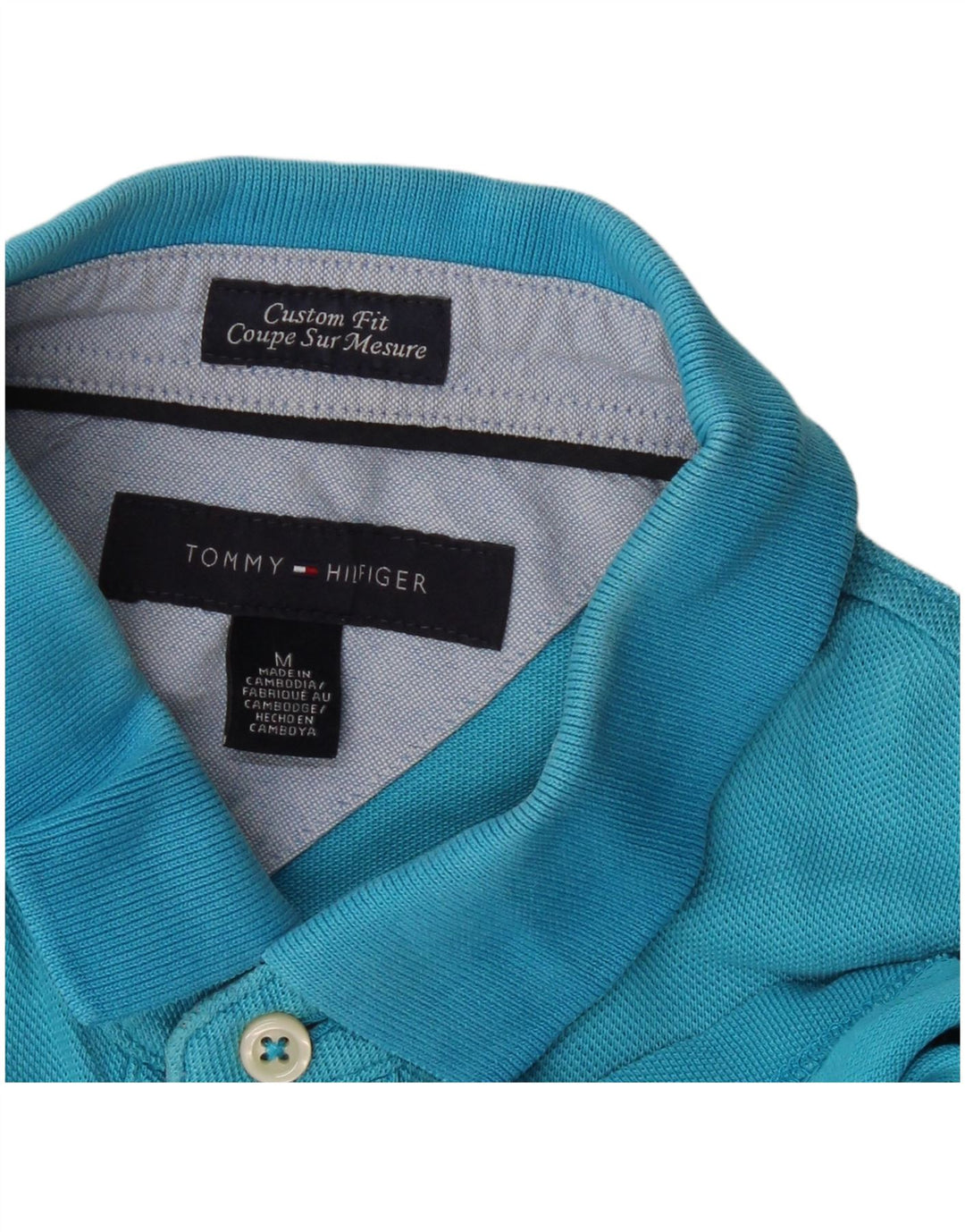 TOMMY HILFIGER Tricou polo personalizat pentru bărbați, albastru mediu