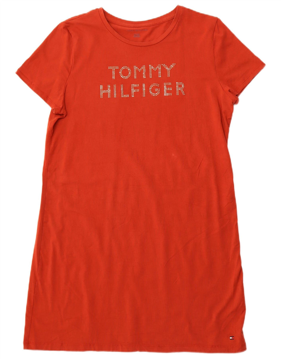 TOMMY HILFIGER Rochie tricou grafic pentru femei UK 18 XL bumbac portocaliu