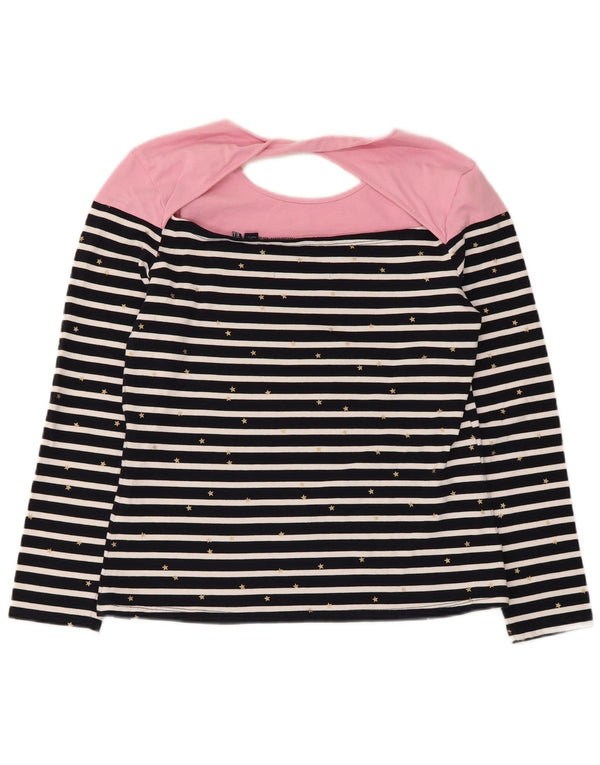 Top pentru femei Superdry cu mânecă lungă UK 12, mediu, bleumarin, bumbac cu dungi