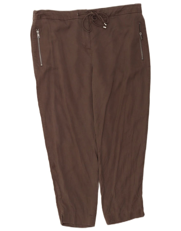 MINT VELVET Pantaloni tăiați pentru femei UK 18 XL W38 L26 Gri Lyocell
