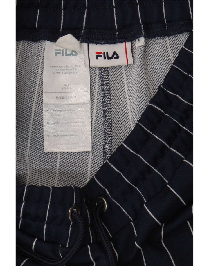 Pantaloni scurți sport cu grafică Fila pentru bărbați, poliester cu dungi mici, bleumarin