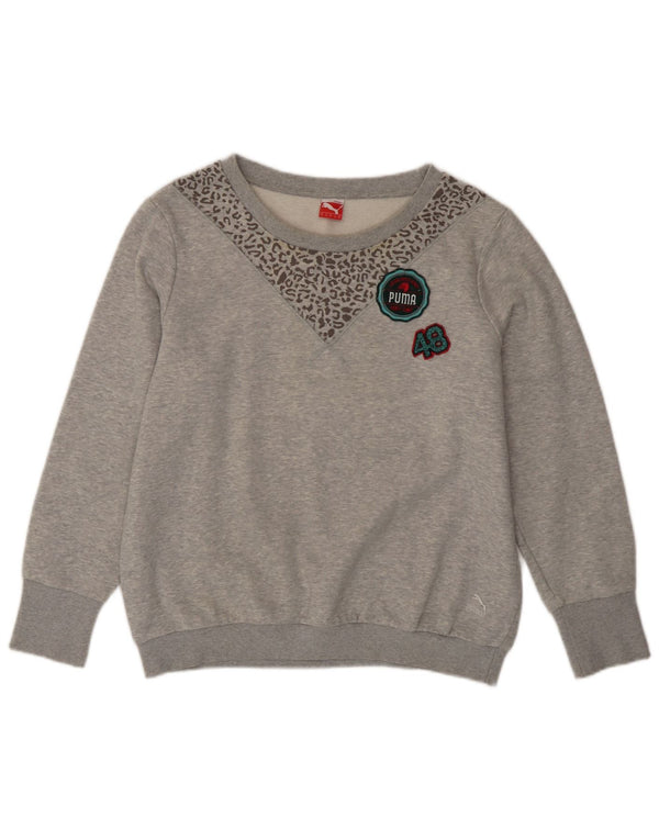 Pulover cu grafic pentru femei Puma UK 16, mare, gri, imprimeu cu animale