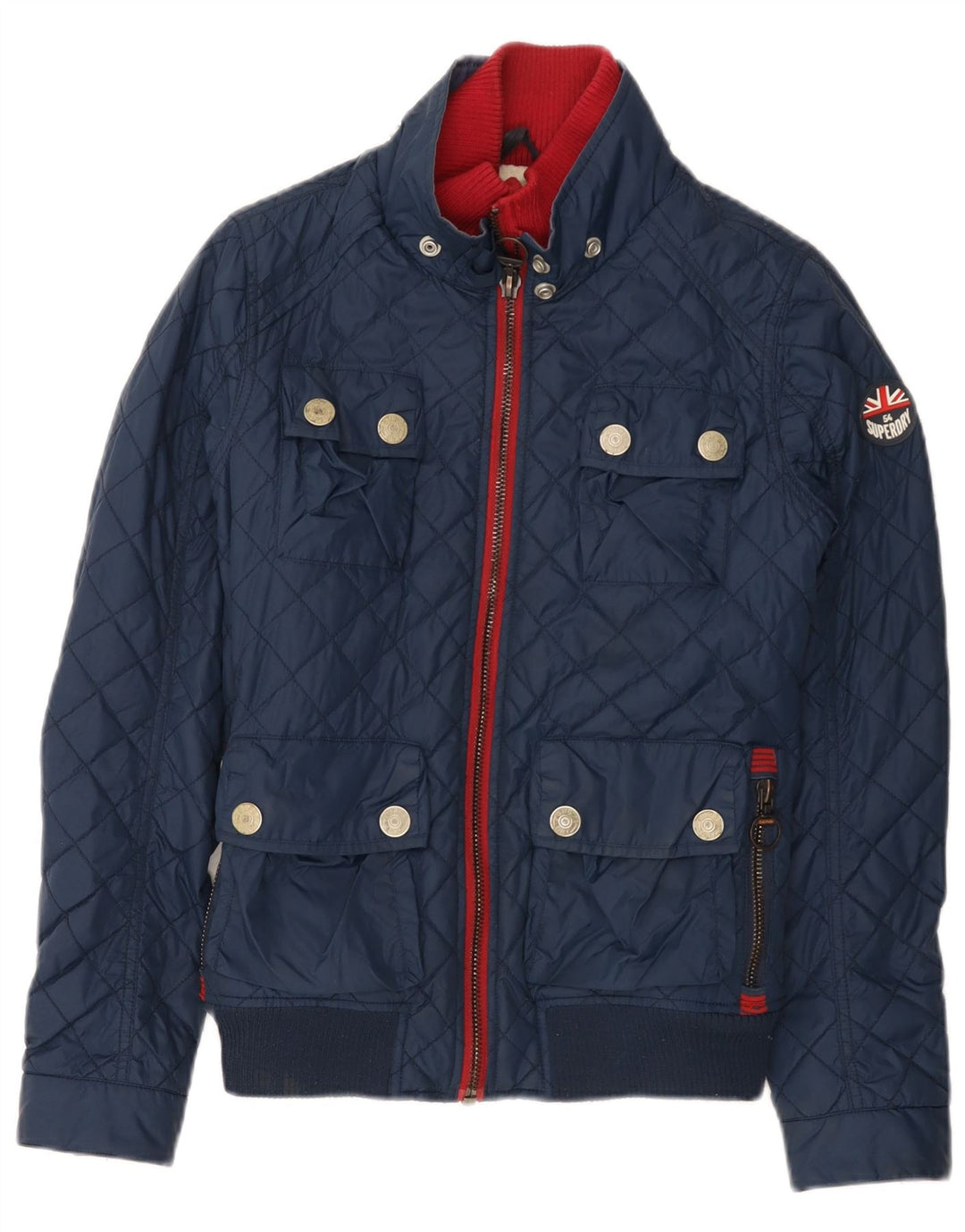 Jachetă matlasată Superdry pentru femei UK 14 Medium Navy Blue Marine