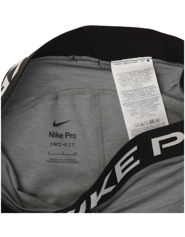 Pantaloni scurți sport NIKE Dri Fit Graphic pentru femei UK 10, poliester, gri mic