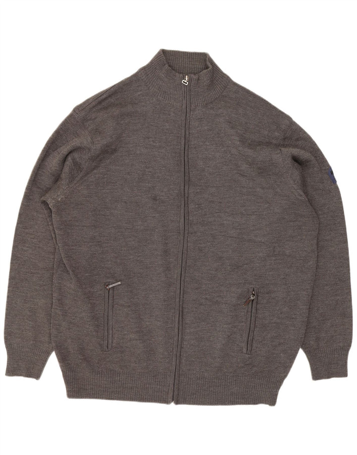 Cardigan Vintage pentru bărbați, 5XL, lână merinos gri