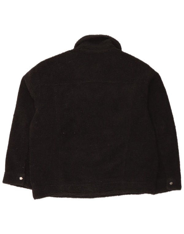 Jachetă bomber supradimensionată din lână Topshop pentru femei UK 14 Poliester mediu negru