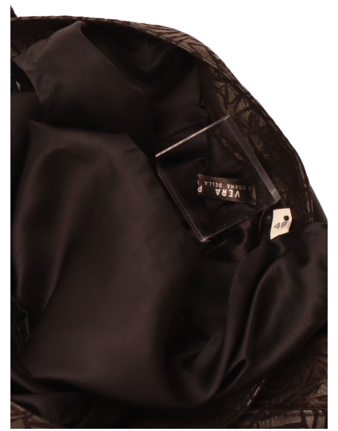 Fusta din piele pentru femei VINTAGE W30 Piele geometrică neagră medie