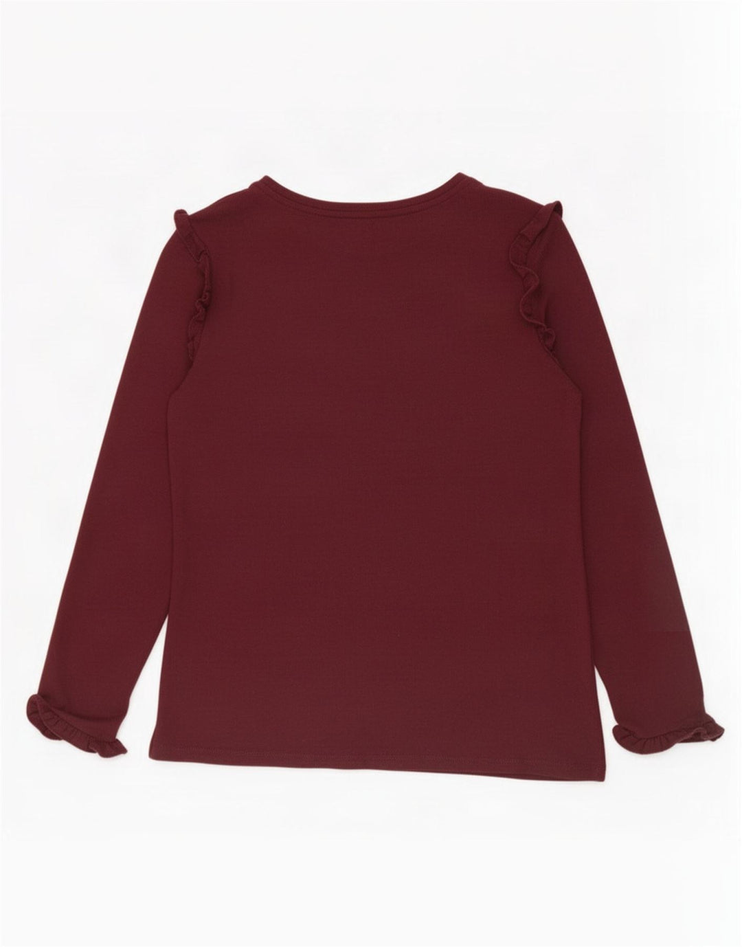 Oasis pentru femei, cu volan în față, cu mânecă lungă, UK 10, viscoză burgundy mic