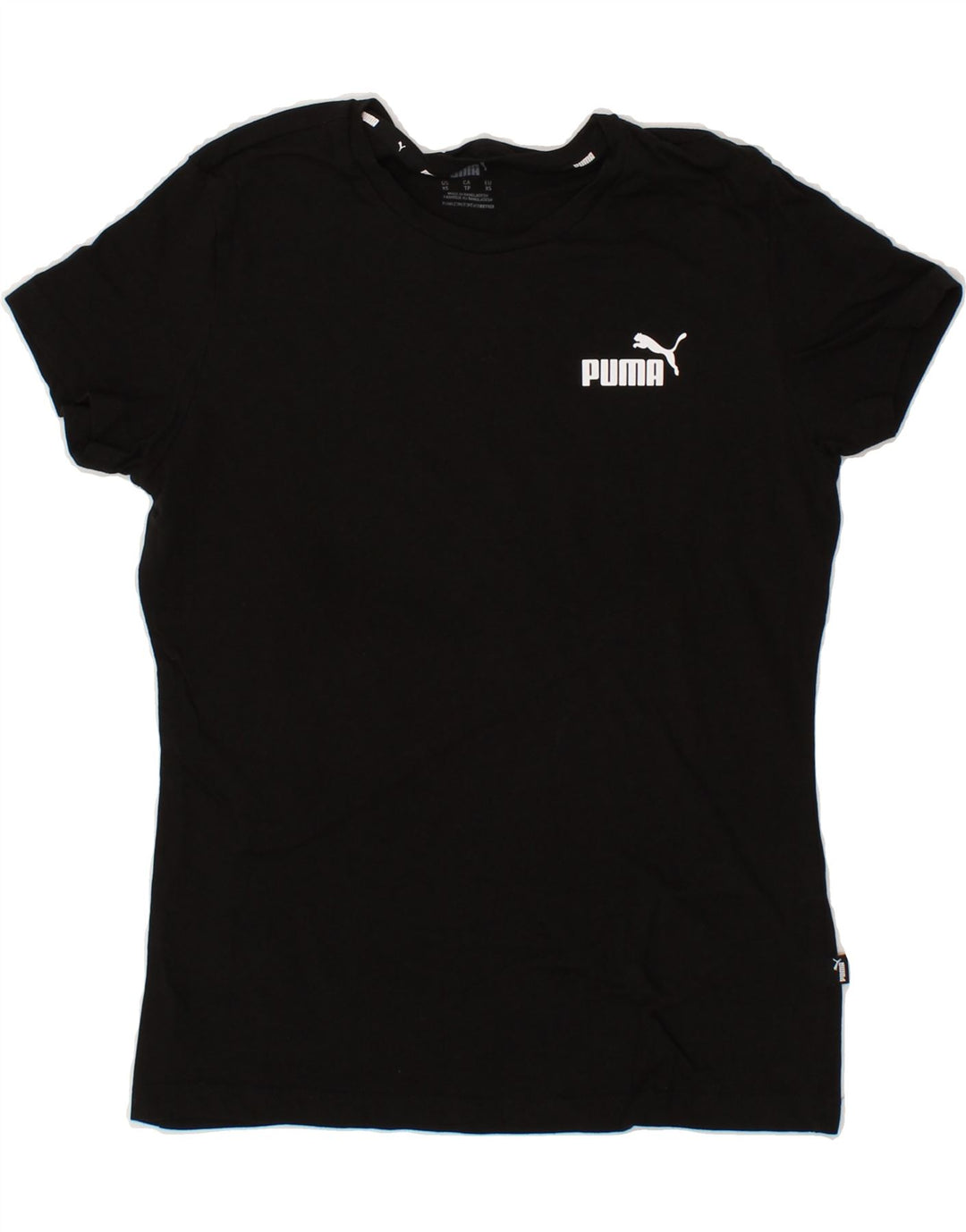 PUMA Womens T-Shirt Top UK 6 XS Black Vintage Puma and Second-Hand Puma from Messina Hembry 