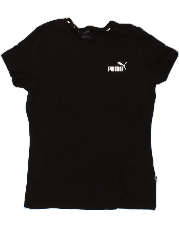 PUMA Womens T-Shirt Top UK 6 XS Black Vintage Puma and Second-Hand Puma from Messina Hembry 