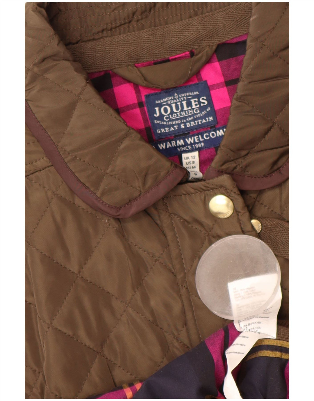 JOULES Gilet matlasat pentru femei UK 12 Poliester maro mediu