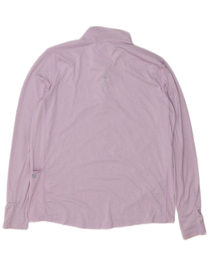 Top de trening Nike Dri Fit Zip Neck Pullover pentru femei UK 14 Mov mediu