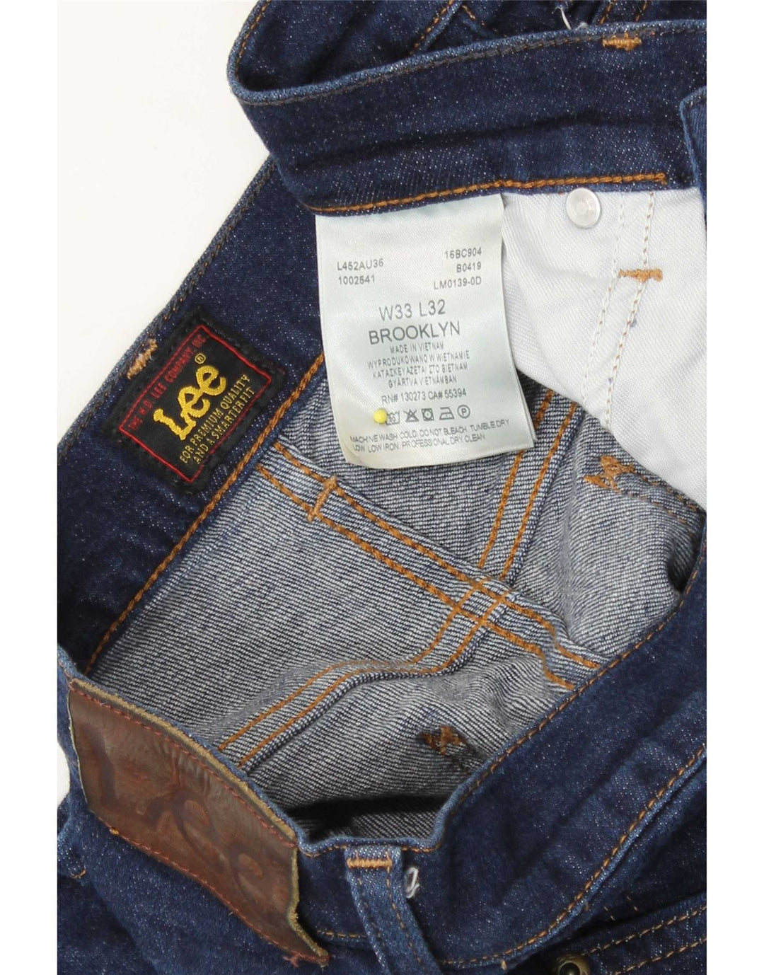Blugi drepti Brooklyn pentru femei Lee W33 L29 Bumbac bleumarin