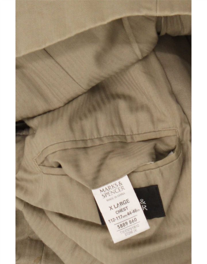 Jachetă pentru bărbați Marks & Spencer, cu 3 nasturi, UK 44 XL, bumbac kaki