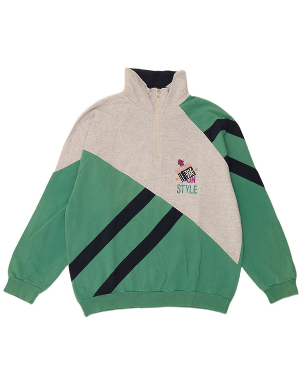 Pulover Campagnolo pentru bărbați, cu fermoar, cu decolteu, verde mediu
