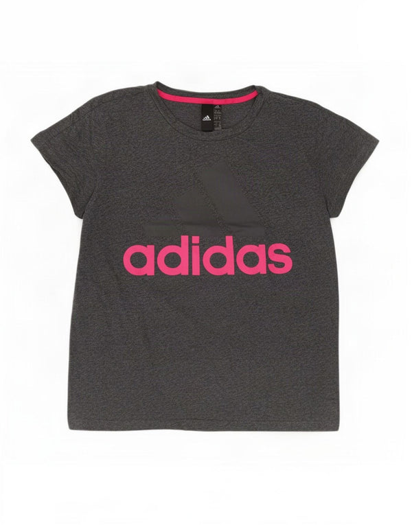 Tricou cu grafic pentru femei Adidas UK 16/18 Mare bumbac gri