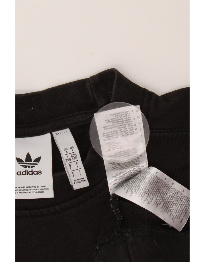 Pulover ADIDAS pentru bărbați, bumbac mare, negru
