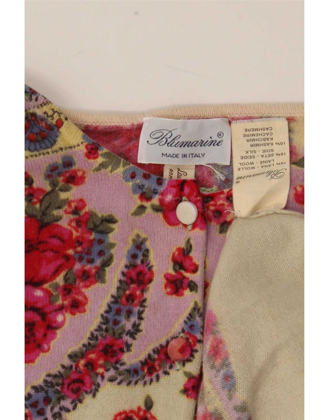 Blumarine Pulover Cardigan Femei IT 46 Lână Florală Multicoloră Mare