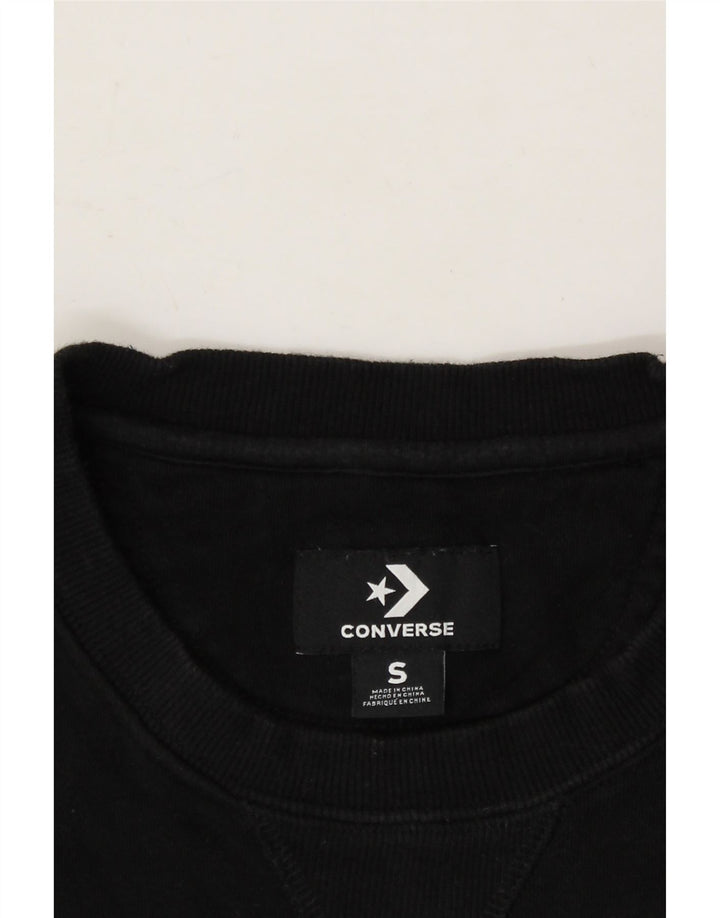 CONVERSE Mens Sweatshirt Jumper Small Black Cotton Vintage Converse and Second-Hand Converse from Messina Hembry 