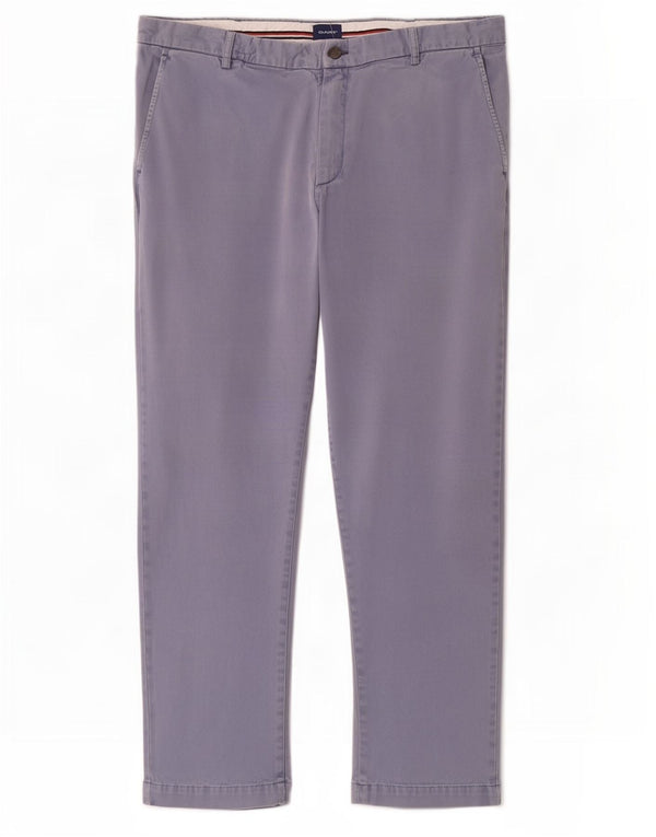 Pantaloni chino obișnuiți drepti pentru bărbați Gant W36 L30 albastru