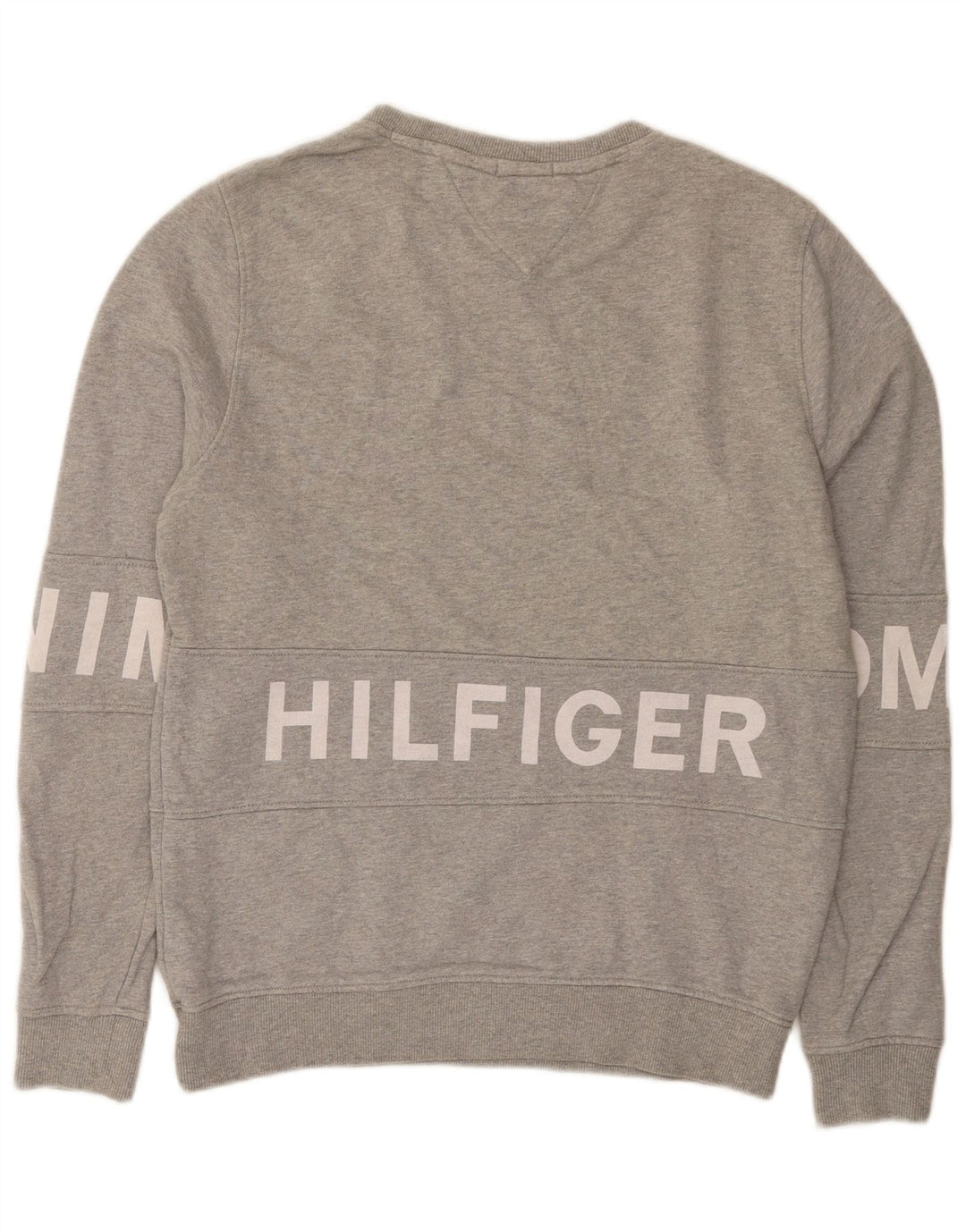 Hanorac grafic pentru bărbați Tommy Hilfiger Pulover din bumbac gri mediu