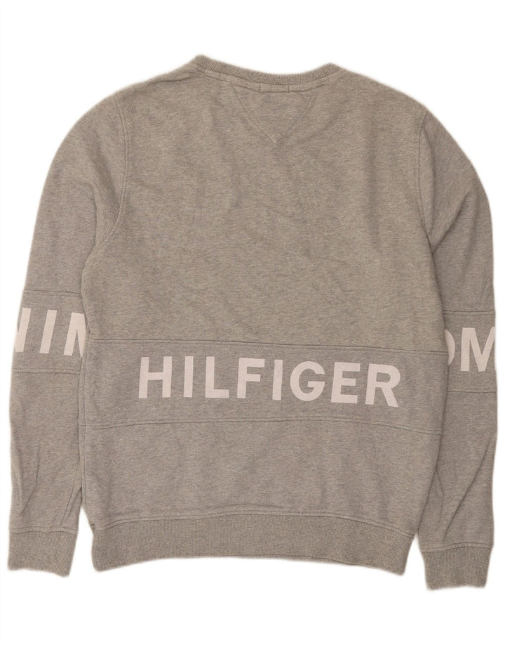 Hanorac grafic pentru bărbați Tommy Hilfiger Pulover din bumbac gri mediu